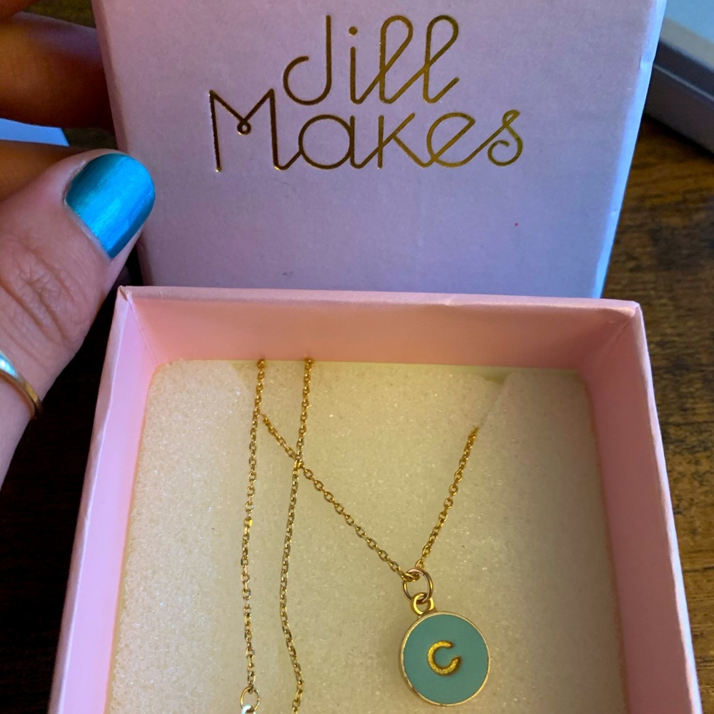 Gold plated Jill Makes “C” initial necklace